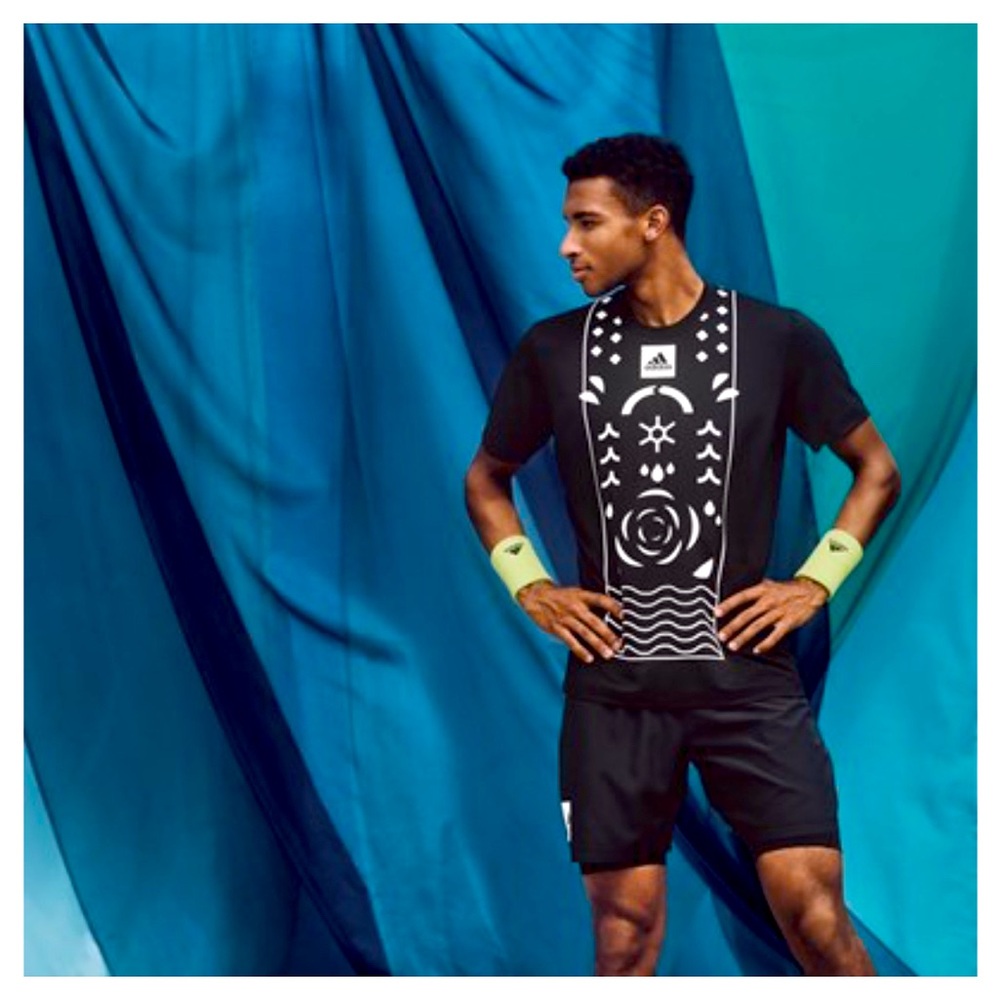 RARE ADIDAS MEN'S PARIS HEAT.RDY TENNIS FREELIFT TEE BLACK SHIRT - Medium